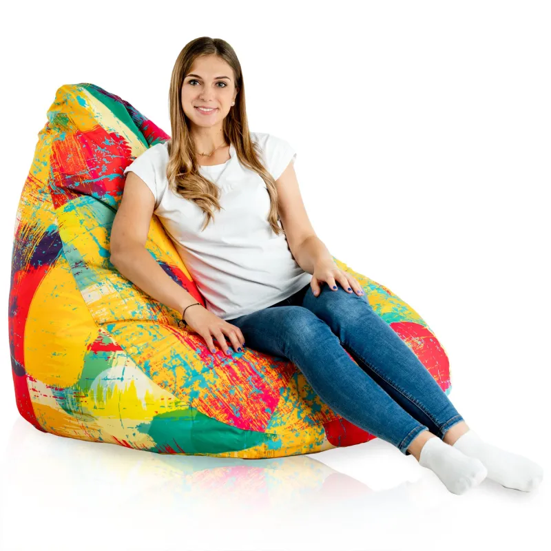 Fotoliu Puf tip Pară XXL Drop - Material Imprimeu Premium – vedere 40