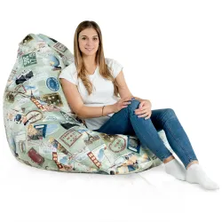 Fotoliu Puf tip Pară XXL Drop - Material Imprimeu Premium – vedere 59