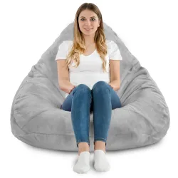 Fotoliu Puf tip Pară XXL Drop - Blană Artificială Yeti – vedere 4