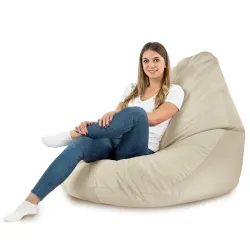 Fotoliu puf Drop XXL cu textură moale pentru un spațiu confortabil