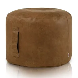 Puf Rotund Cilindru - Piele Naturală Premium