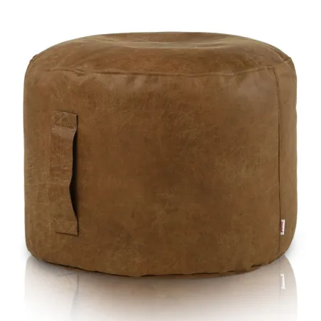 Puf Rotund Cilindru - Piele Naturală Premium