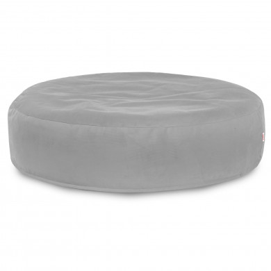 Gri deschis perna rotund puf monaco velvet