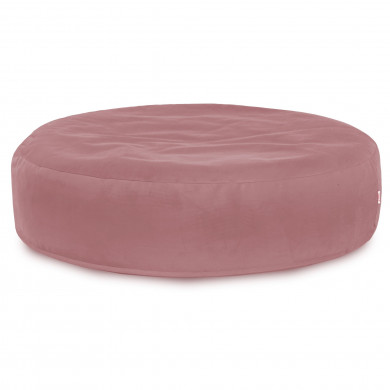 Roz pudrat perna rotund puf monaco velvet