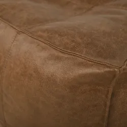 Puf pătrat cu cusături - Piele Naturală Premium – vedere 3