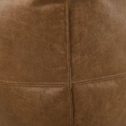 Puf pătrat cu cusături - Piele Naturală Premium – vedere 5