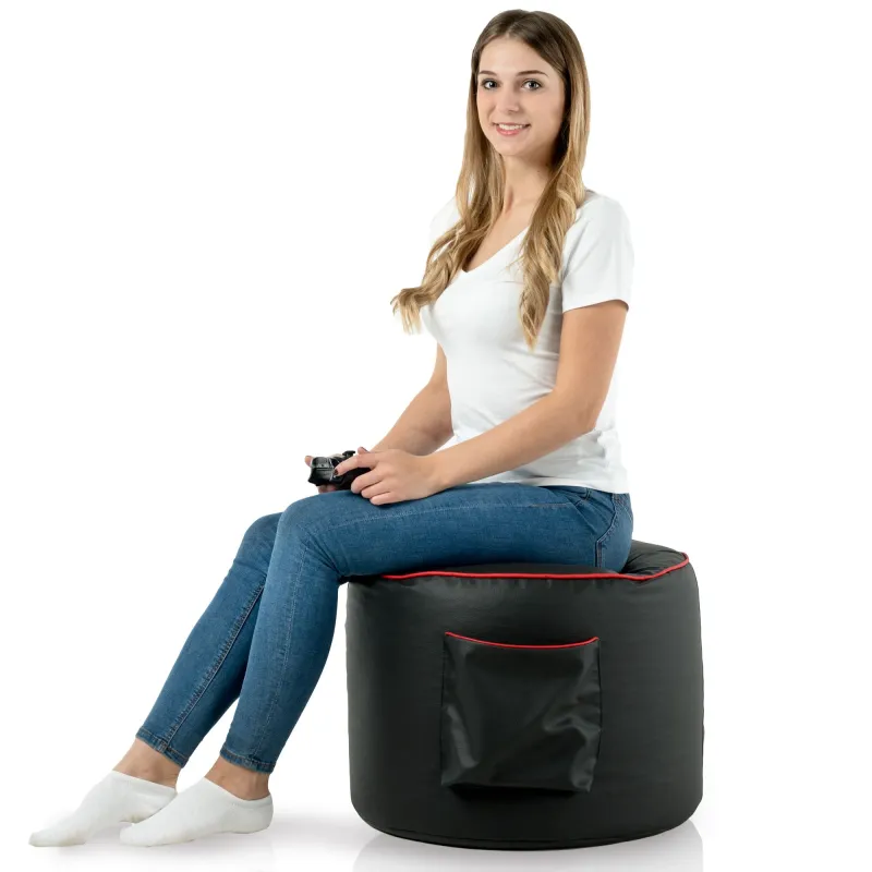 Fotoliu puf negru cu design modern pentru interioare elegante