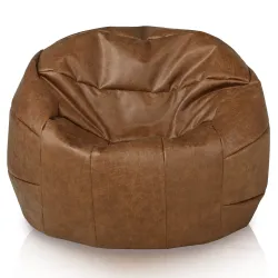 Puff Sillón cu brațe rotunde - Piele Naturală Premium – vedere 2