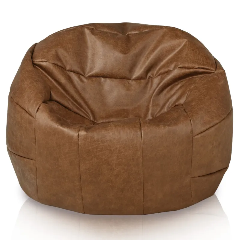 Puff Sillón cu brațe rotunde - Piele Naturală Premium – vedere 2