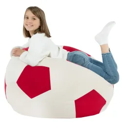 Fotoliu Puf Minge Fotbal XL pentru copii - Catifea Soft – vedere 6