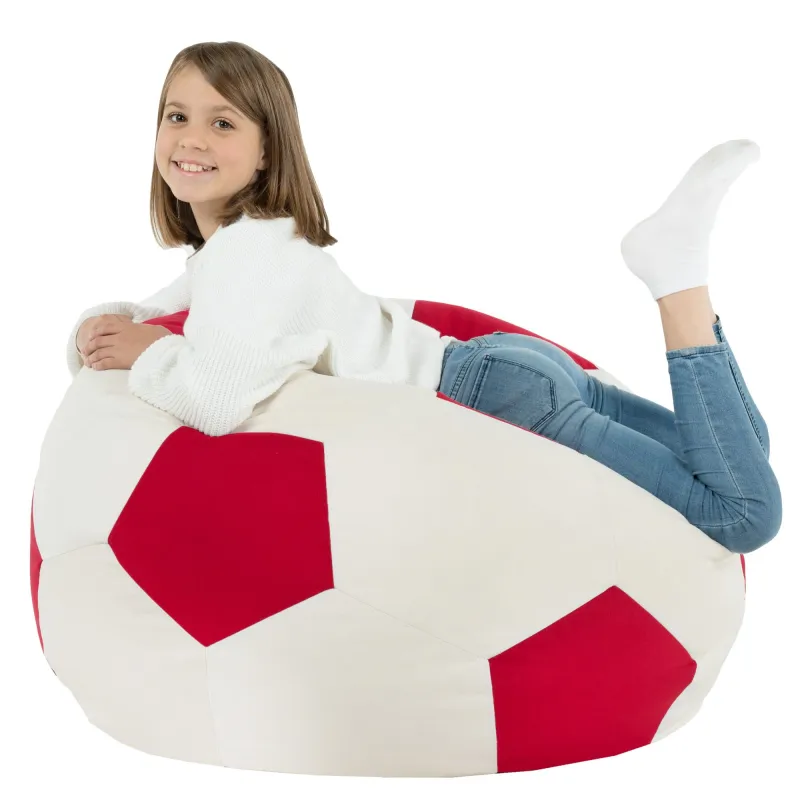 Fotoliu Puf Minge Fotbal XL pentru copii - Catifea Soft – vedere 6