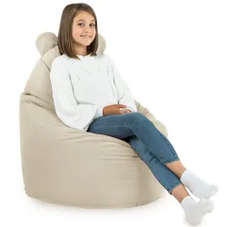 Fotoliu puf elegant din catifea teddy, ideal pentru copii