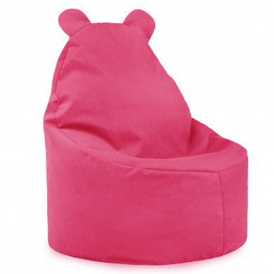 Roz fotoliu puf pentru copii teddy velvet