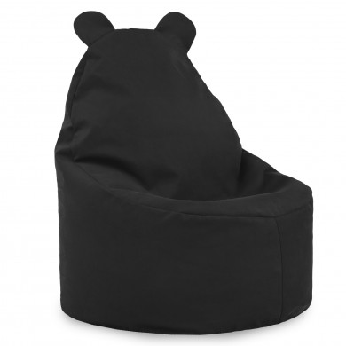 Negru fotoliu puf pentru copii teddy velvet