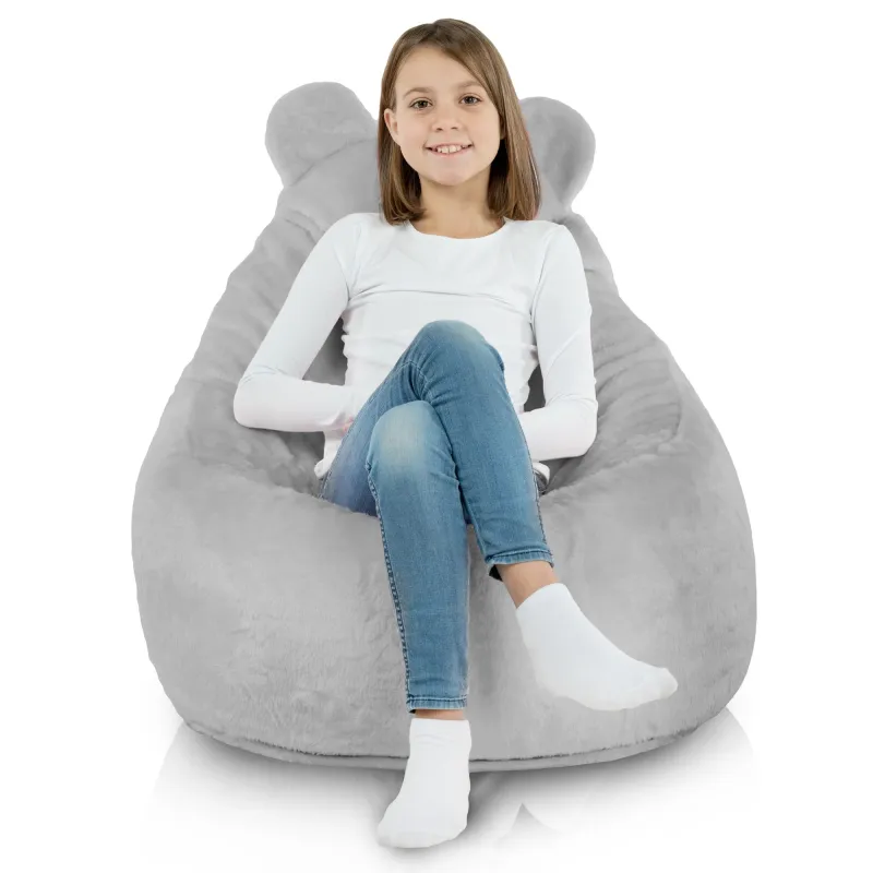 Fotoliu Puf pentru copii Teddy - Blană Artificială Yeti – vedere 3