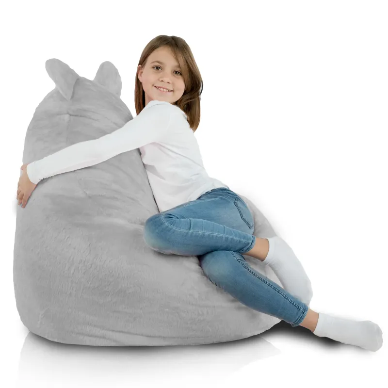 Fotoliu Puf pentru copii Teddy - Blană Artificială Yeti – vedere 4