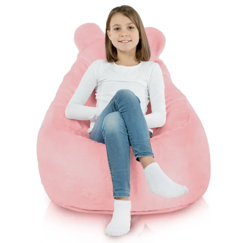 Fotoliu Puf pentru copii Teddy - Blană Artificială Yeti – vedere 3