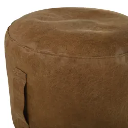 Puf Rotund Cilindru - Piele Naturală Premium – vedere 2