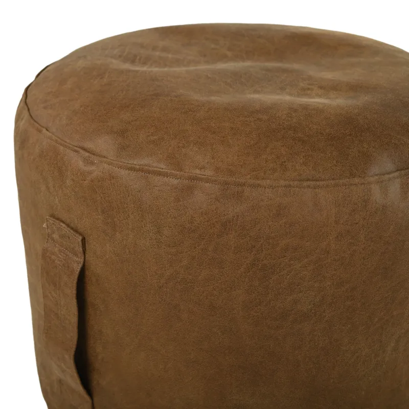 Puf Rotund Cilindru - Piele Naturală Premium – vedere 2
