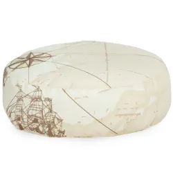 Puf Taburet Suport Picioare Rotund - Material Imprimeu Premium