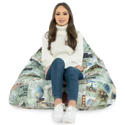Fotoliu Puf relaxare de podea XL Bermuda - Material Imprimeu Premium – vedere 67