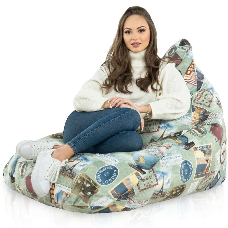Fotoliu Puf relaxare de podea XL Bermuda - Material Imprimeu Premium – vedere 51