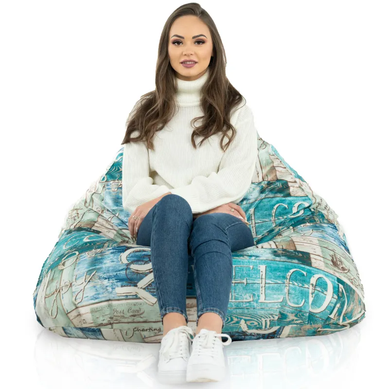 Fotoliu Puf relaxare de podea XL Bermuda - Material Imprimeu Premium – vedere 70