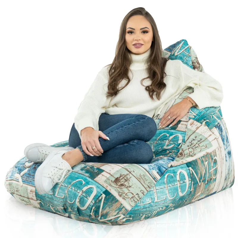 Fotoliu Puf relaxare de podea XL Bermuda - Material Imprimeu Premium – vedere 54