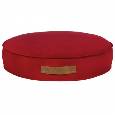 Roșu pat rotund pentru caini si pisici velvet