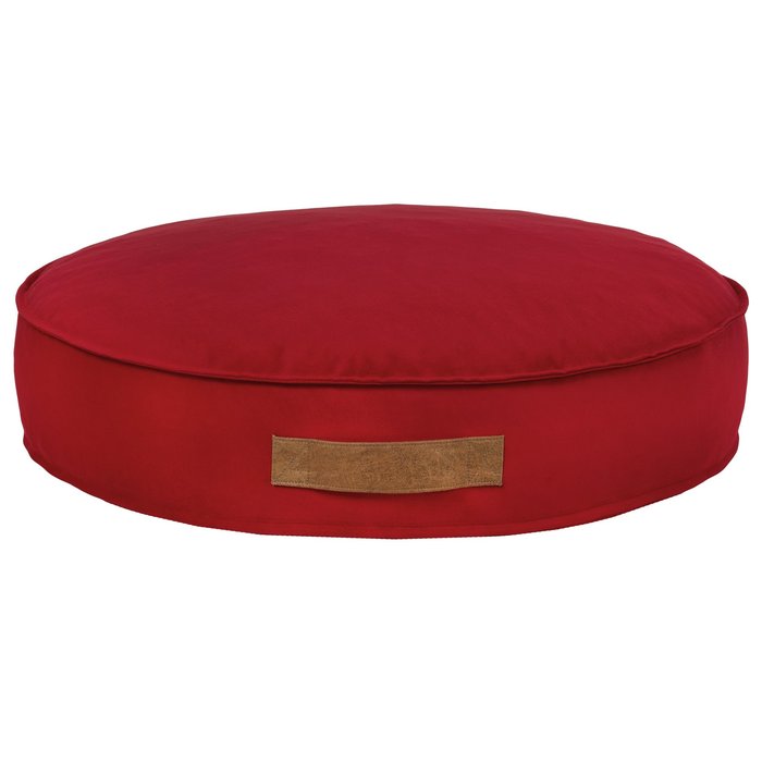 Roșu pat rotund pentru caini si pisici velvet