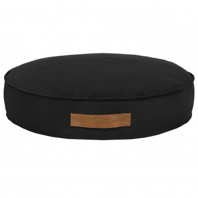 Negru pat rotund pentru caini si pisici velvet