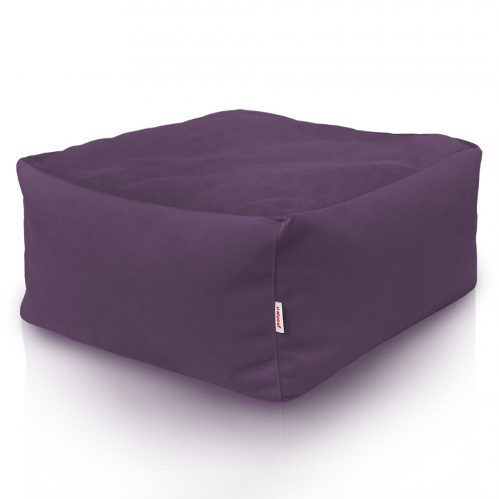 Violet taburet pătrat velvet