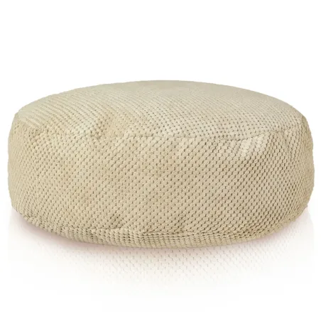 Fotoliu puf Beige Dot din catifea moale, ideal pentru confortul din living