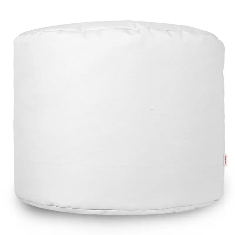 Taburet cilindric alb, perfect pentru decorul modern exterior