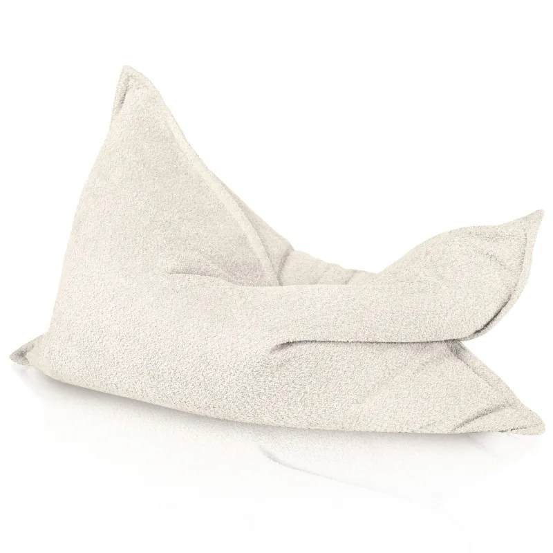 Ecru bouclé perna puf xl pentru copii boucle