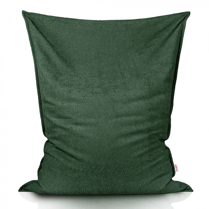 Verde inchis bouclé perna puf XL pentru copii