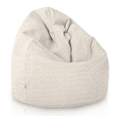 Ecru fotoliu puf para bouclé