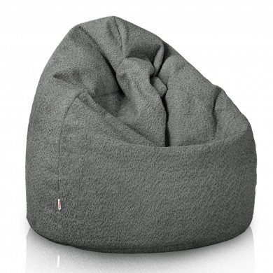 Gri fotoliu puf para bouclé