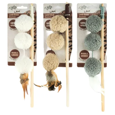 LAMB KEBAB jucărie pentru pisici cu tijă cu catnip, accesorii pentru animale de companie