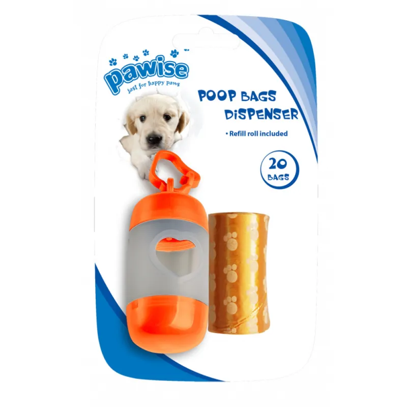 Distribuitor verde de pungi pentru fecale, accesoriu util pentru animale de companie