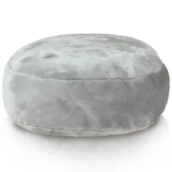 Puf Taburet Suport Picioare Rotund - Blană Artificială Yeti