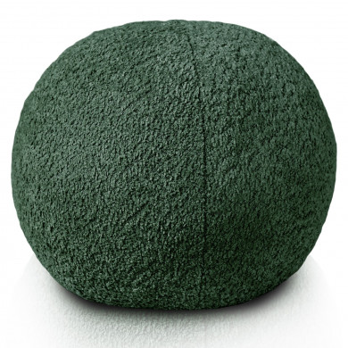 Verde inchis bouclé pernă decorativă cu bile