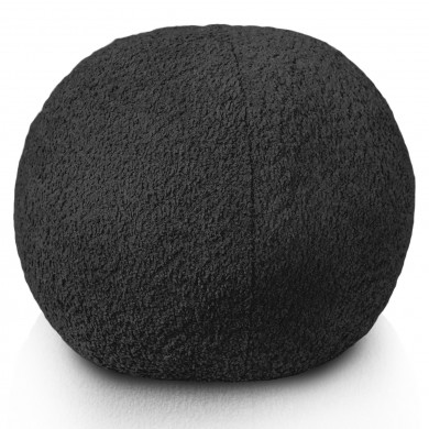 Negru bouclé pernă decorativă cu bile