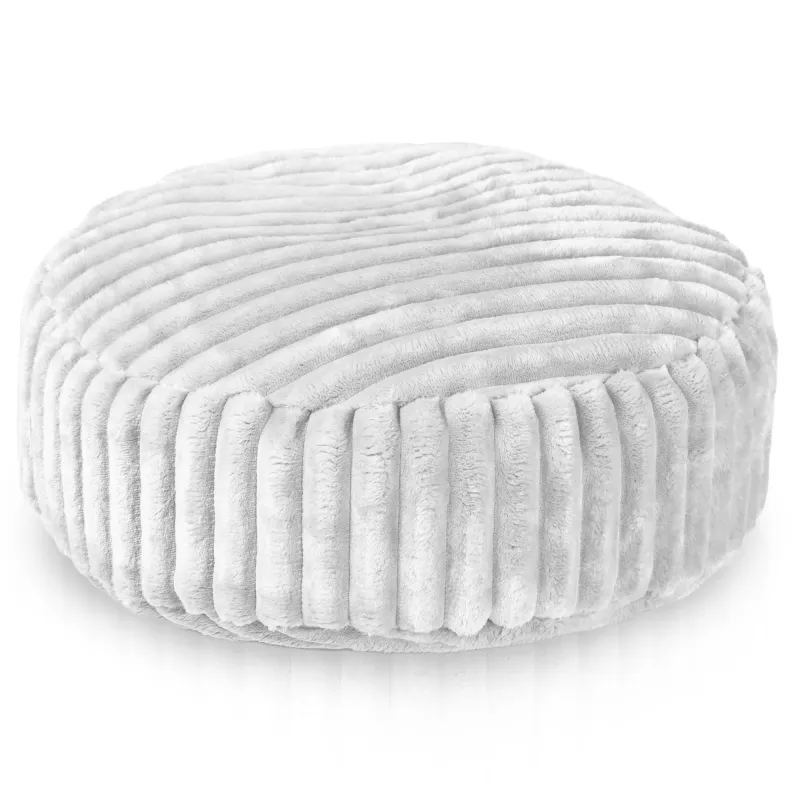 Puf Taburet Suport Picioare Rotund -Catifea Raiată Stripe