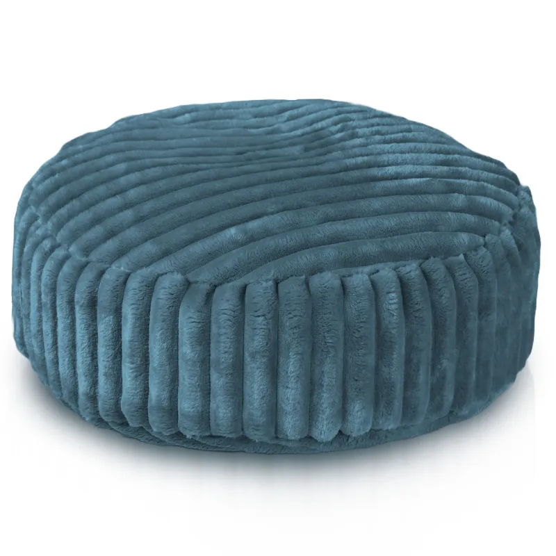 Puf Taburet Suport Picioare Rotund -Catifea Raiată Stripe