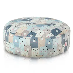 Puf Taburet Suport Picioare Rotund - Material Imprimeu Premium