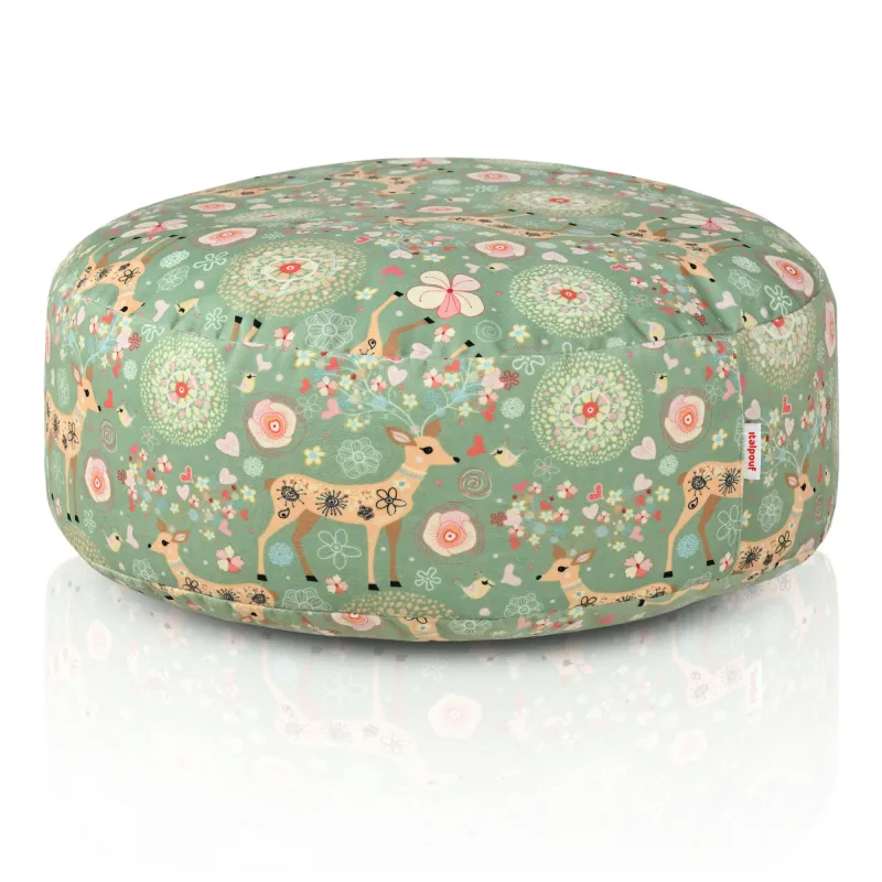 Puf Taburet Suport Picioare Rotund - Material Imprimeu Premium – vedere 3