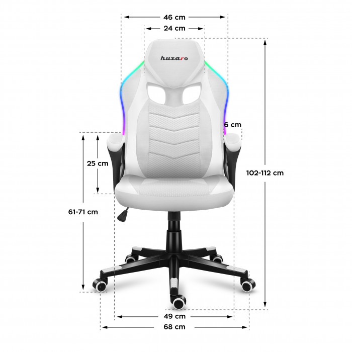 Dimensiunile scaunului Huzaro Force 2.5 Carbon RGB