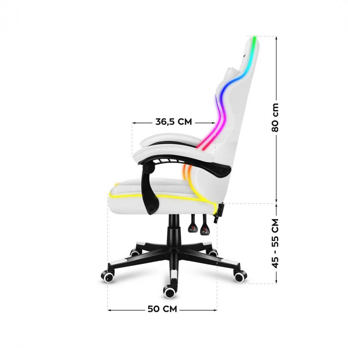 Dimensiunile scaunului Huzaro Force 4.4 RGB White