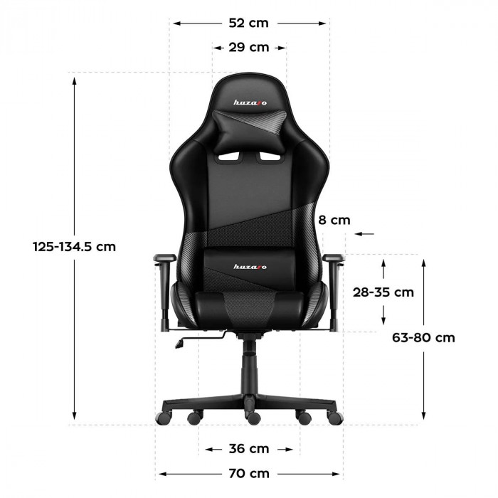 Dimensiunile scaunului Huzaro Force 6.2 carbon